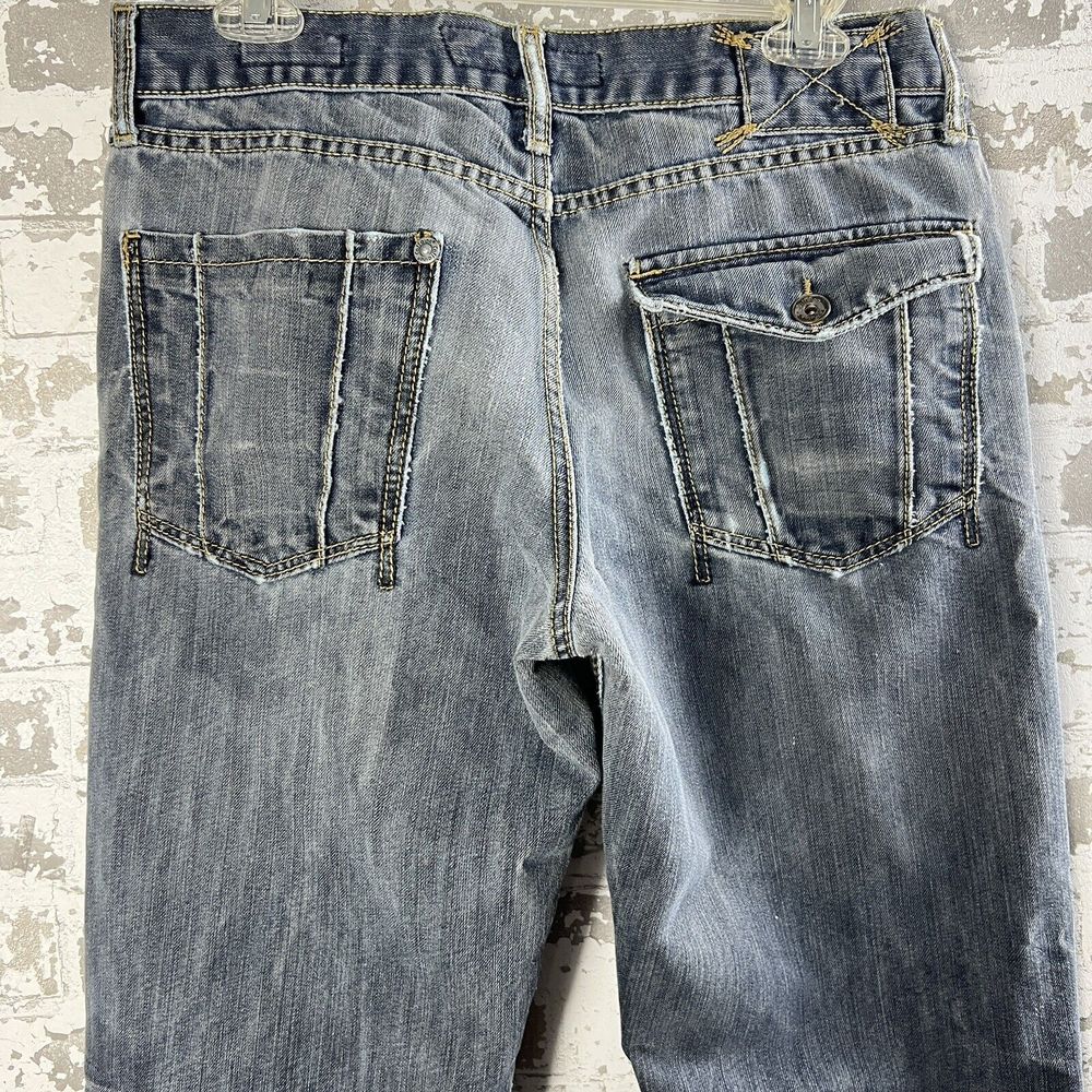 Caffeine Jeans Distressed Mid Town Straight Men’s 34X32 (Measure‎ 33X30) Bootcut